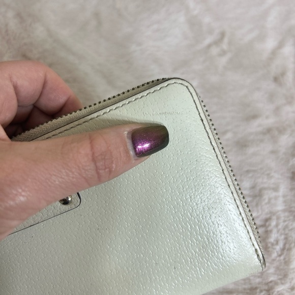 Kate Spade Clocktower Beige Leather Zip Around Wallet - Picture 6 of 8